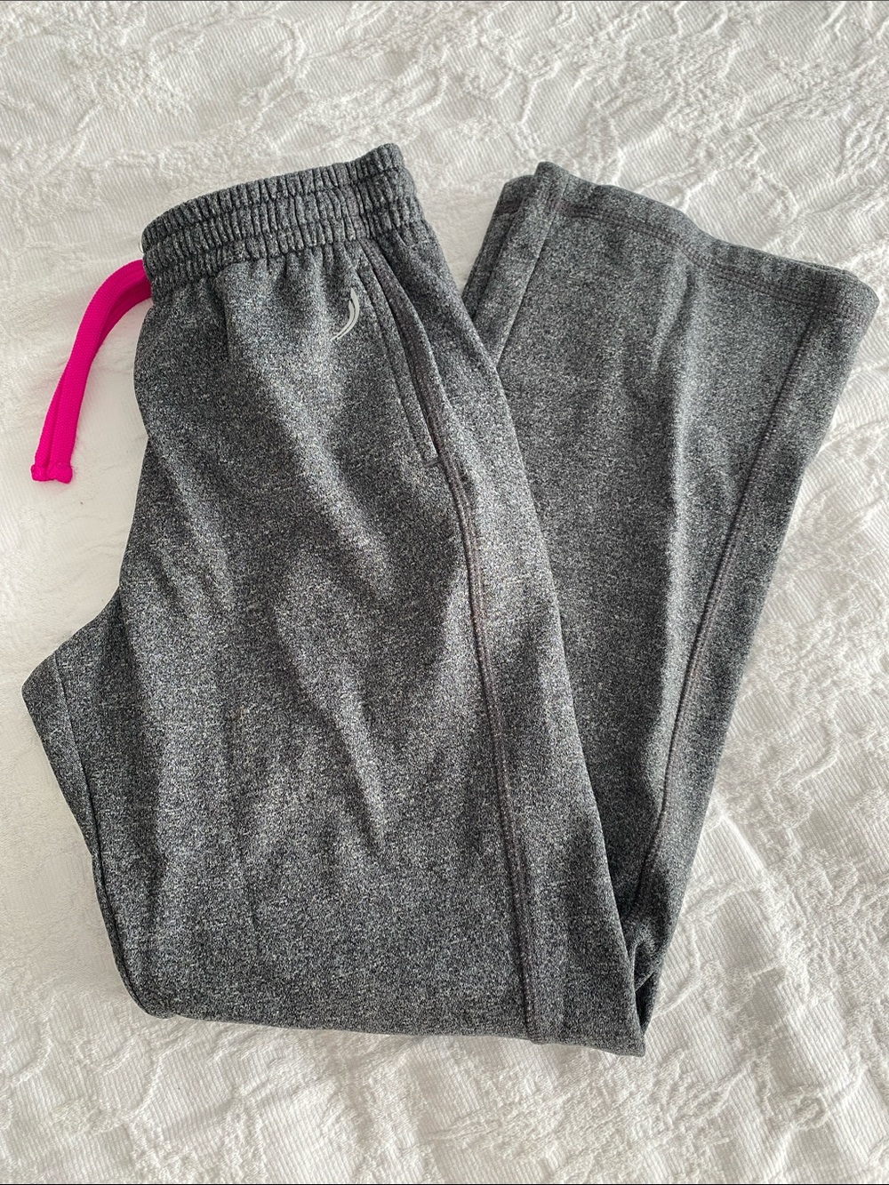 Exerted Heather Gray Kids Joggers with Hot Pink Drawstring